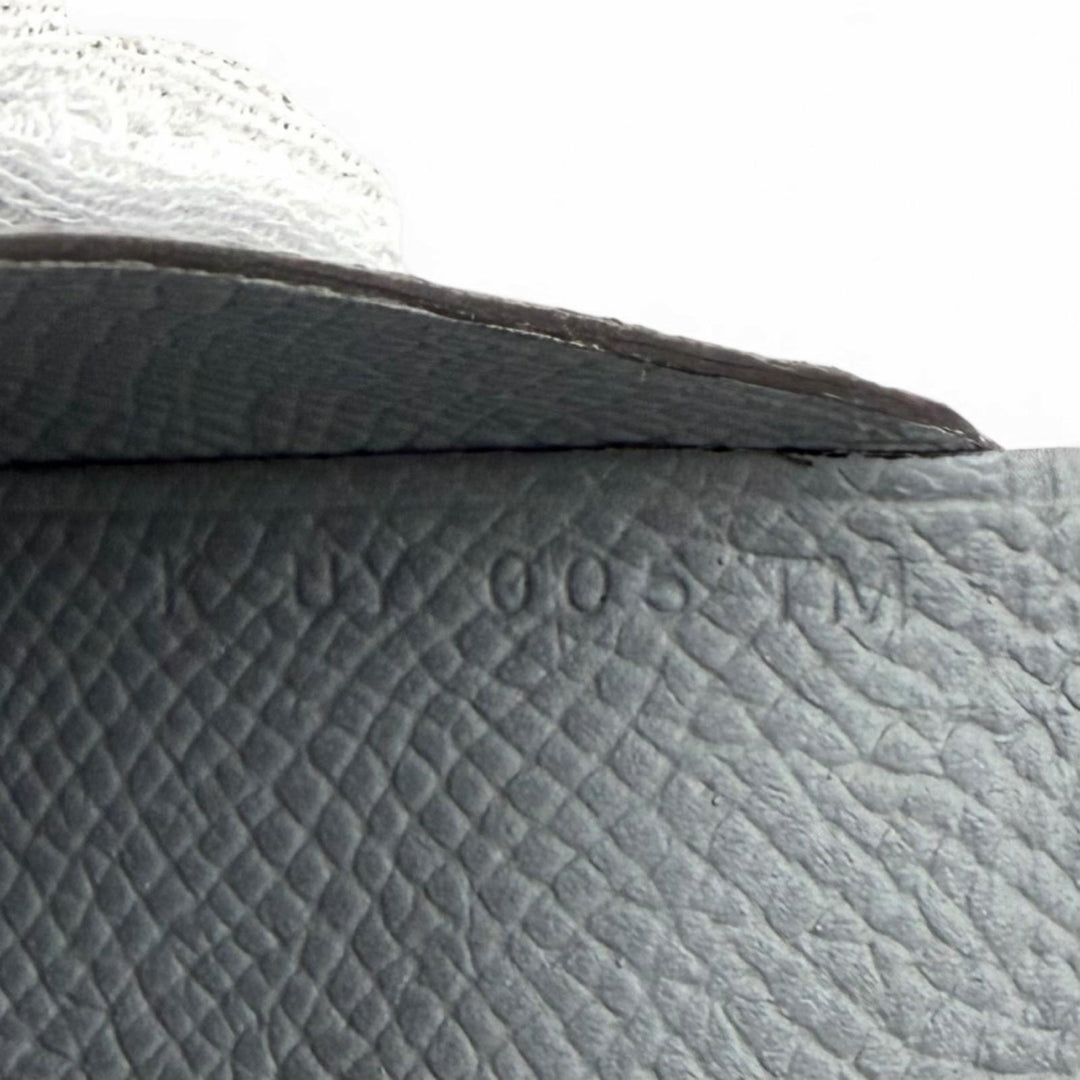 Pristine HERMES Bifold Wallet Calvi duo Serie Metal Epsom Leather Women
