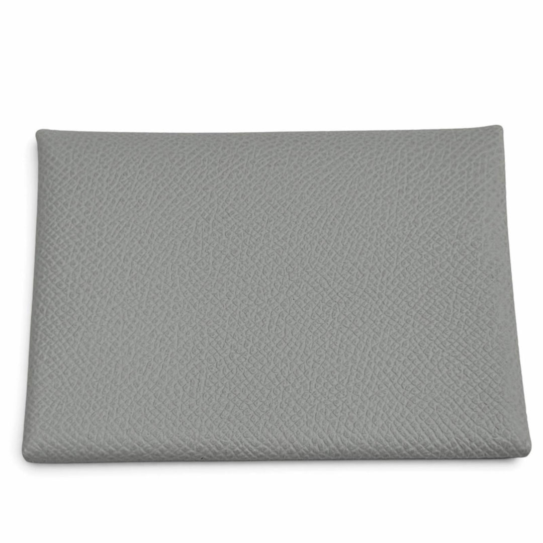 Pristine HERMES Bifold Wallet Calvi duo Serie Metal Epsom Leather Women