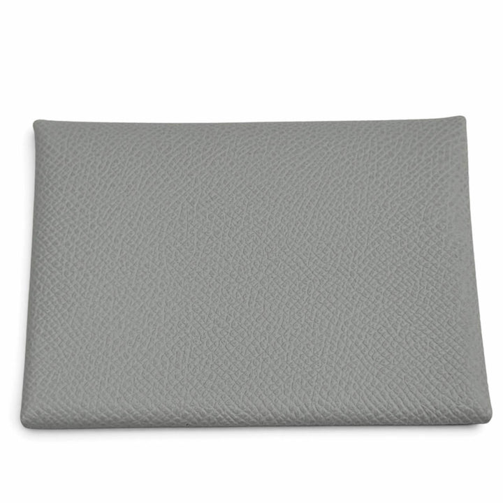 Pristine HERMES Bifold Wallet Calvi duo Serie Metal Epsom Leather Women