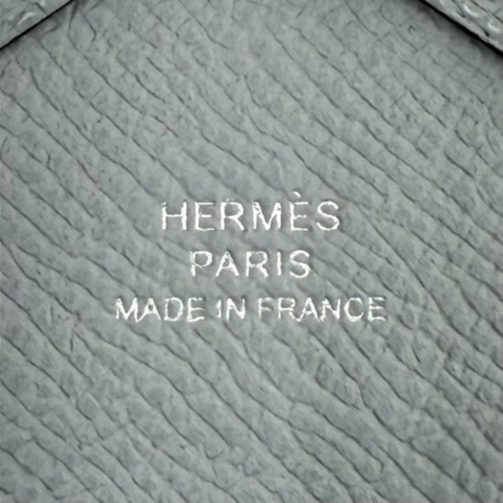 Pristine HERMES Bifold Wallet Calvi duo Serie Metal Epsom Leather Women
