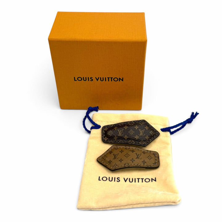 Excellent LOUIS VUITTON Valletta Set 2 Barrette LV Backstage Mini Brown M02185