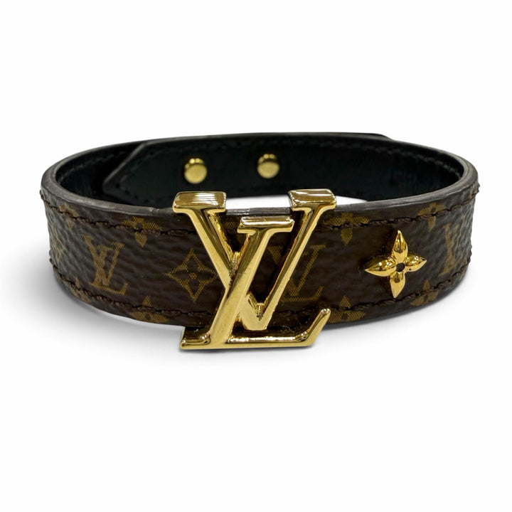 Great LOUIS VUITTON LV Iconic Monogram Bracelet Brown leather Women 19 M8526