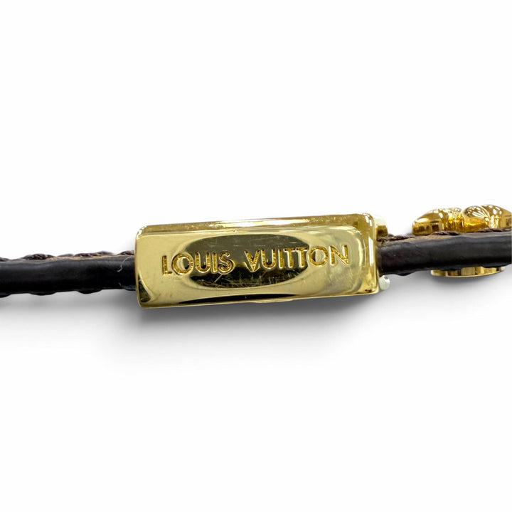 Great LOUIS VUITTON LV Iconic Monogram Bracelet Brown leather Women 19 M8526