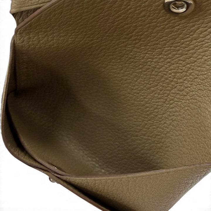 Excellent HERMES Bifold Wallet Calvi duo Serie Metal Shave Women