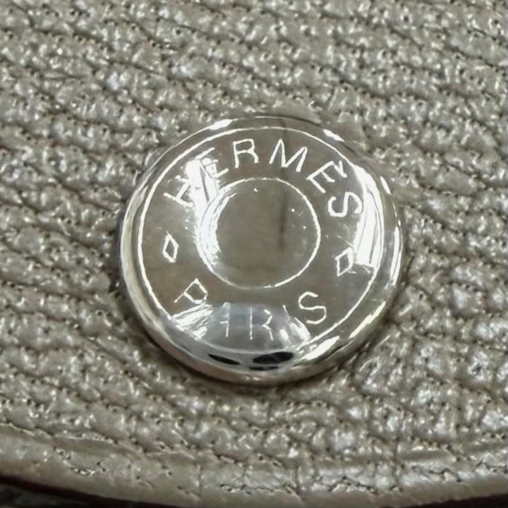 Excellent HERMES Bifold Wallet Calvi duo Serie Metal Shave Women