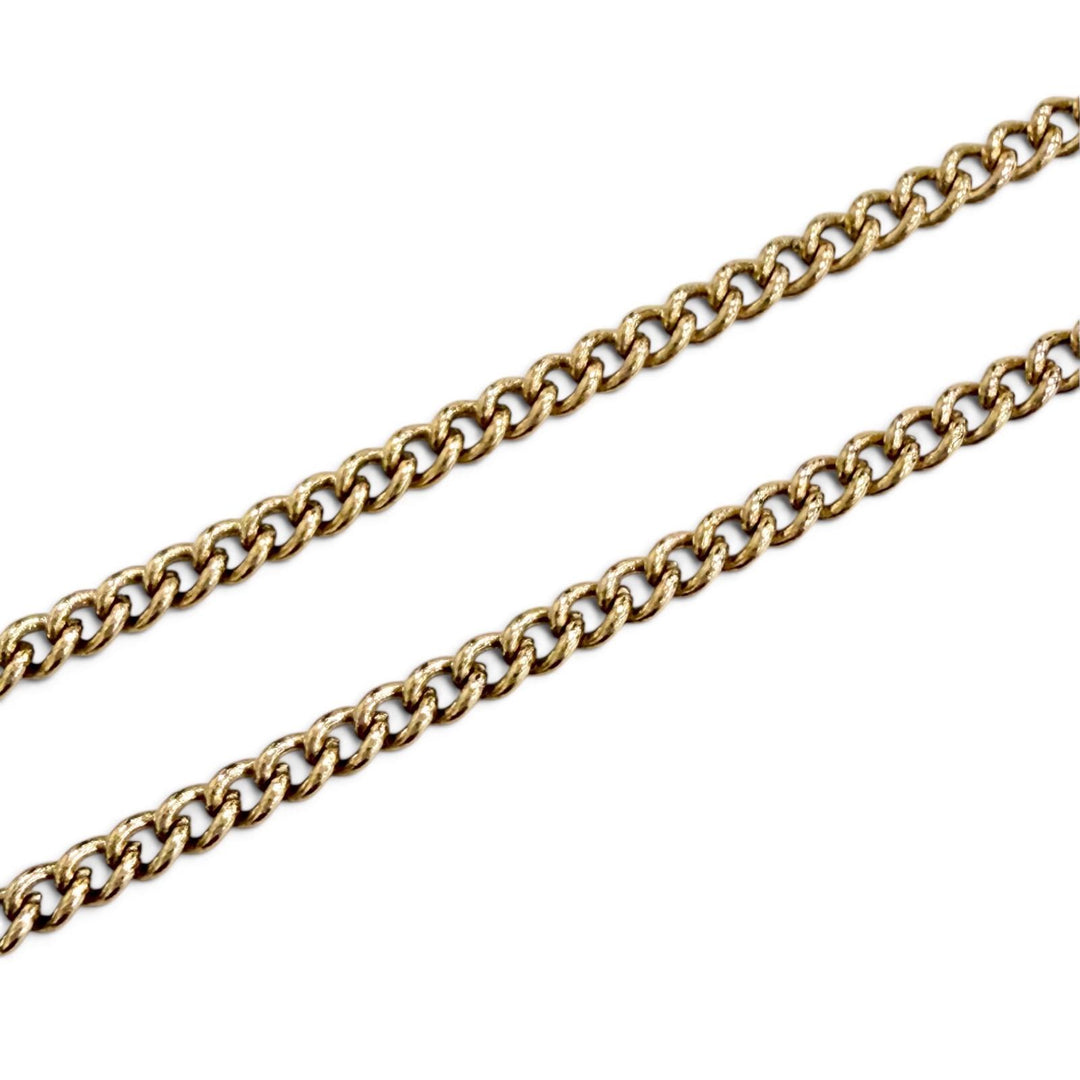 Excellent CHANEL Necklace COCO Mark Rhinestone Ribbon gold Women B24K ABE650