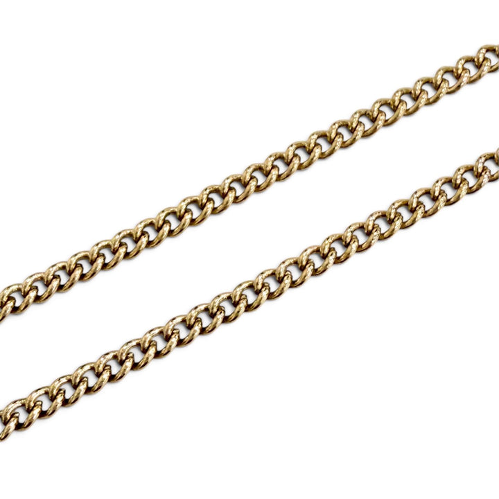 Excellent CHANEL Necklace COCO Mark Rhinestone Ribbon gold Women B24K ABE650