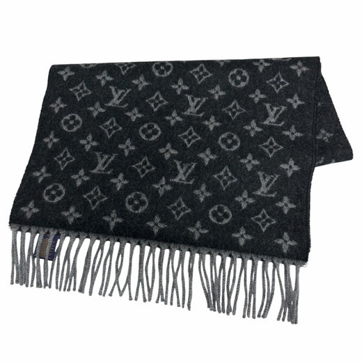 Great LOUIS VUITTON Scarf monogram gradient Noir cashmere mens M71607