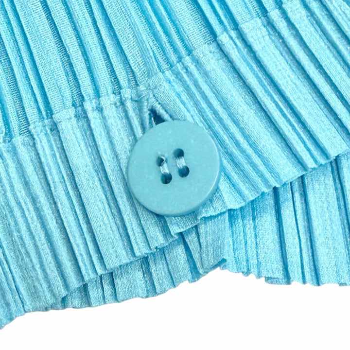 Excellent PLEATS PLEASE Tunic Sleeveless balloon top Blue 3 Women PP71-JH573