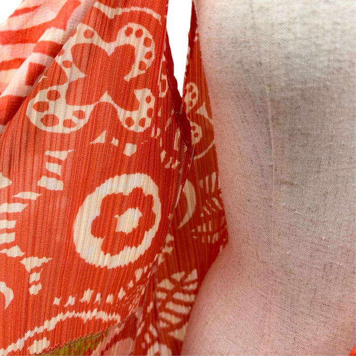 Excellent PLEATS PLEASE Best All-over print design, long length Orange series 4