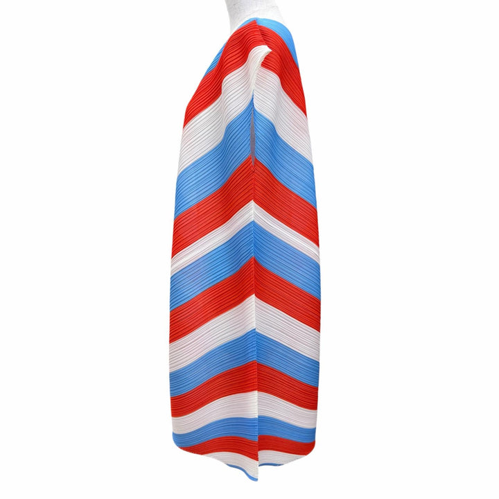 Excellent PLEATS PLEASE one piece Diagonal stripes multicolor Women 3 PP03-JH953