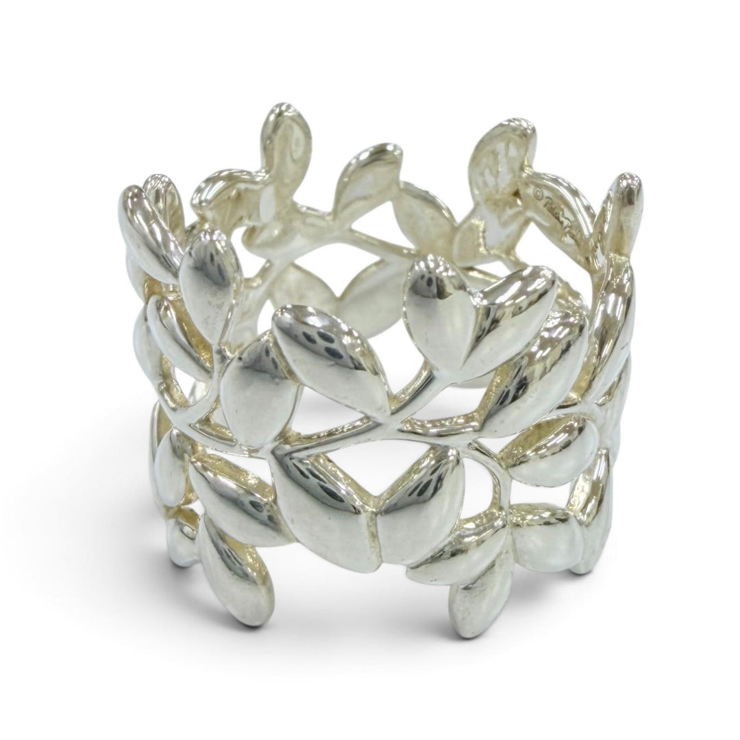 Great TIFFANY&Co. Ring ring Olive Leaf Wide Ring Silver AG925 Women