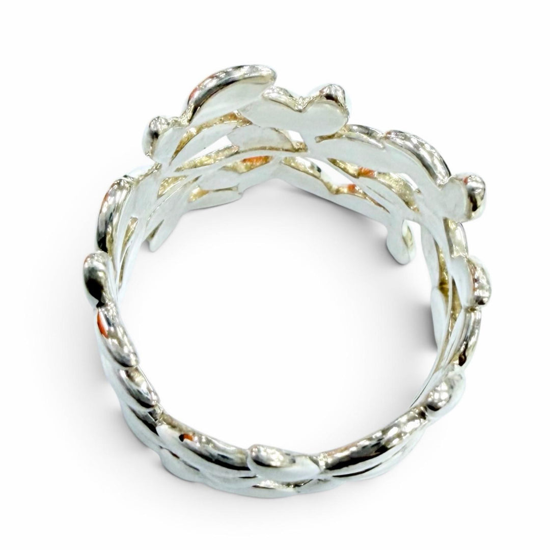Great TIFFANY&Co. Ring ring Olive Leaf Wide Ring Silver AG925 Women