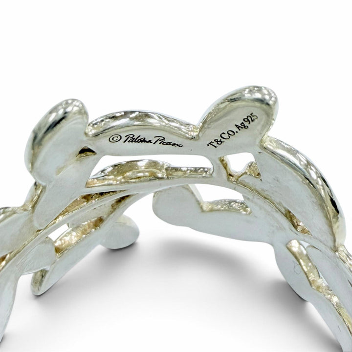 Great TIFFANY&Co. Ring ring Olive Leaf Wide Ring Silver AG925 Women