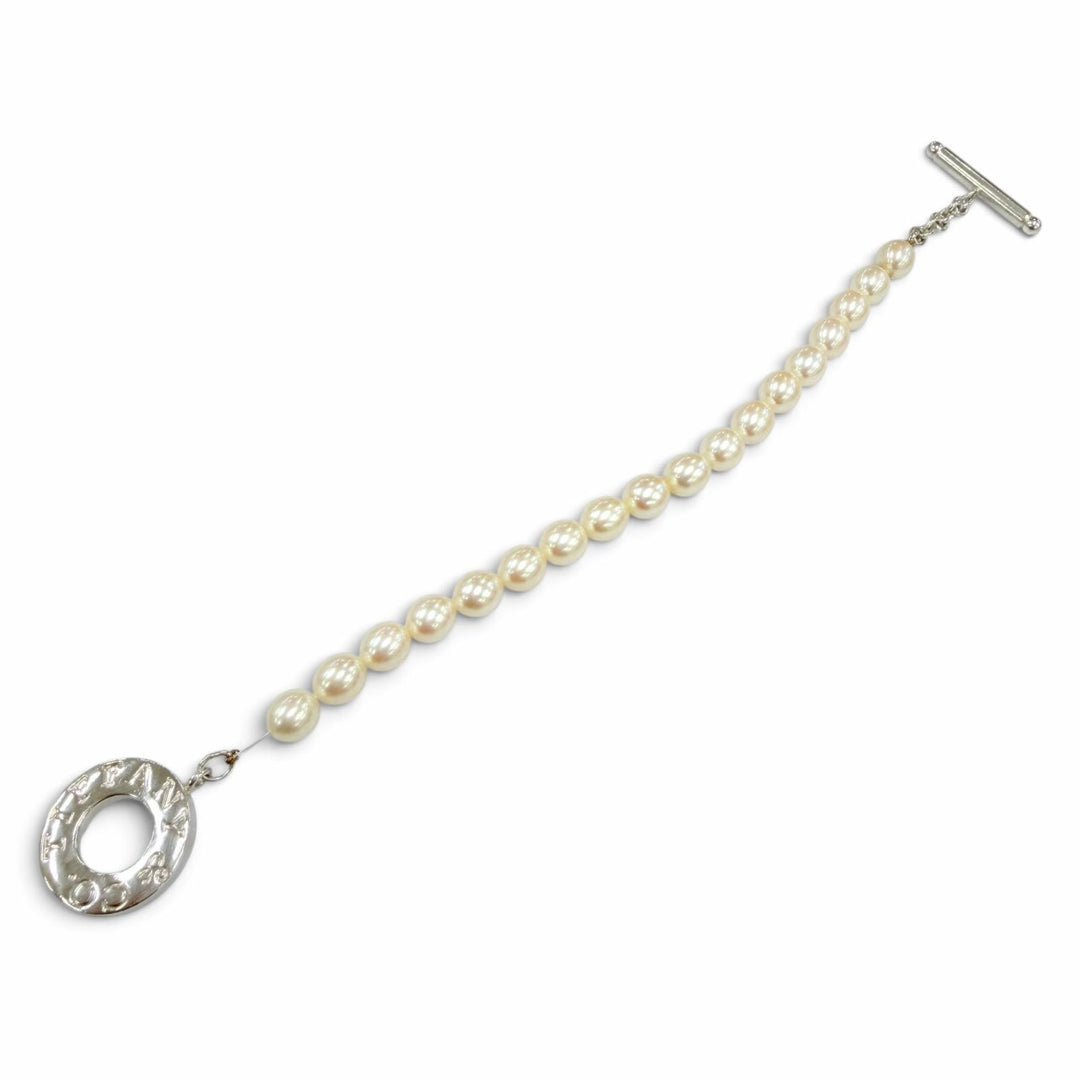 Great TIFFANY&Co. bracelet toggle Silver Freshwater pearl Women