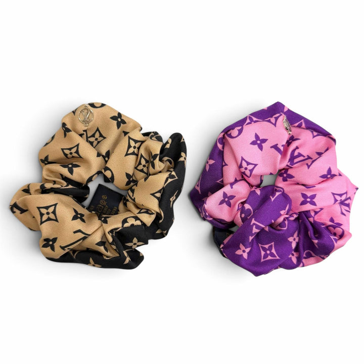 Excellent LOUIS VUITTON LV Circle Monogram Scrunchie 2-Piece Set MP3098