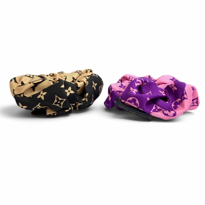 Excellent LOUIS VUITTON LV Circle Monogram Scrunchie 2-Piece Set MP3098