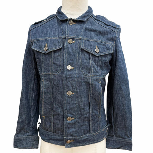 Great GUCCI Denim Jacket Tom Ford era logo buttons blue cotton mens 44