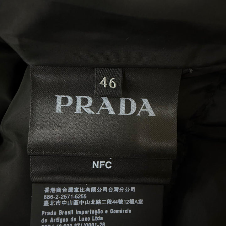 Excellent PRADA Down vest triangle logo triangle plate black