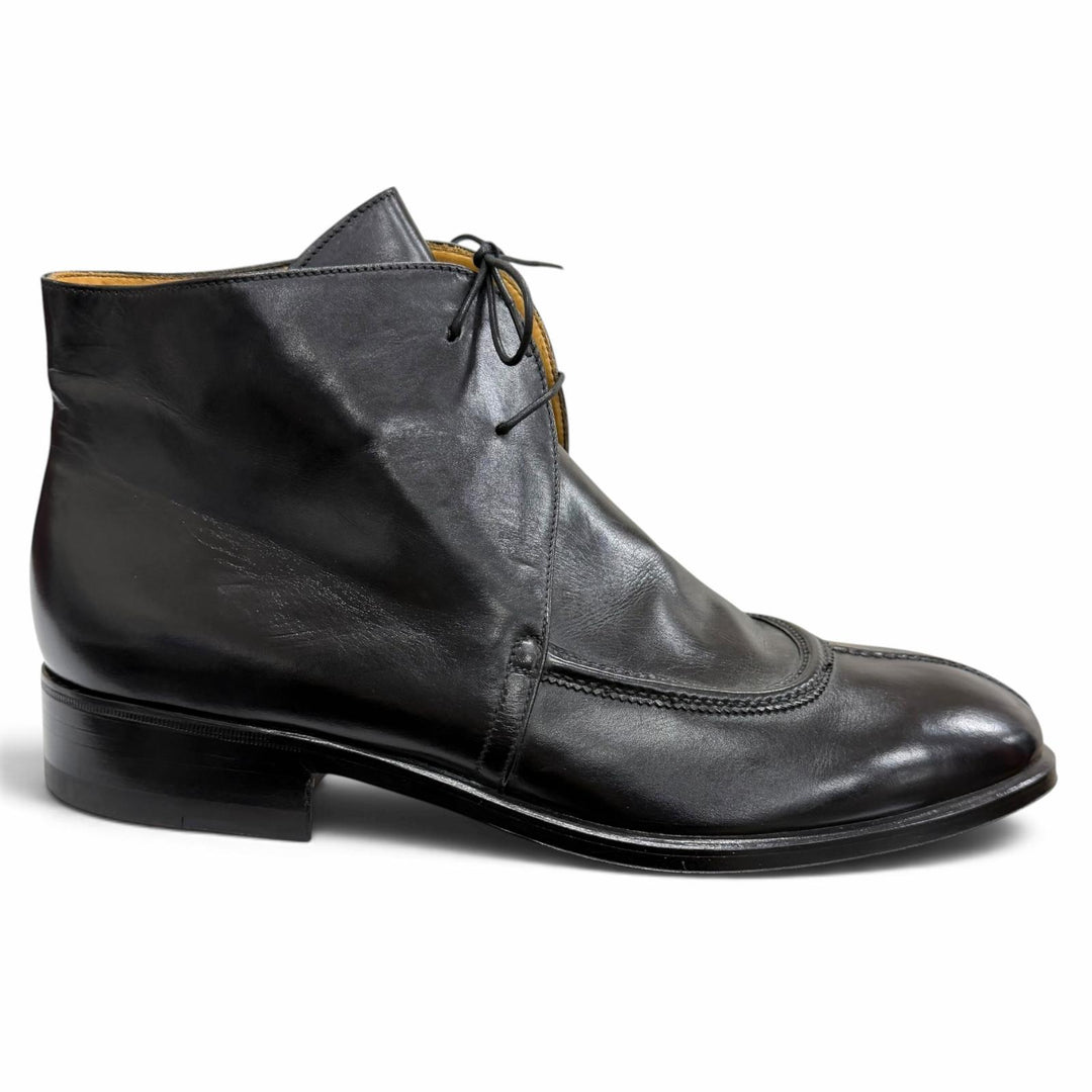 Excellent Enzo Bonafe Ankle boots 2-hole chukka boots black leather mens 8.5