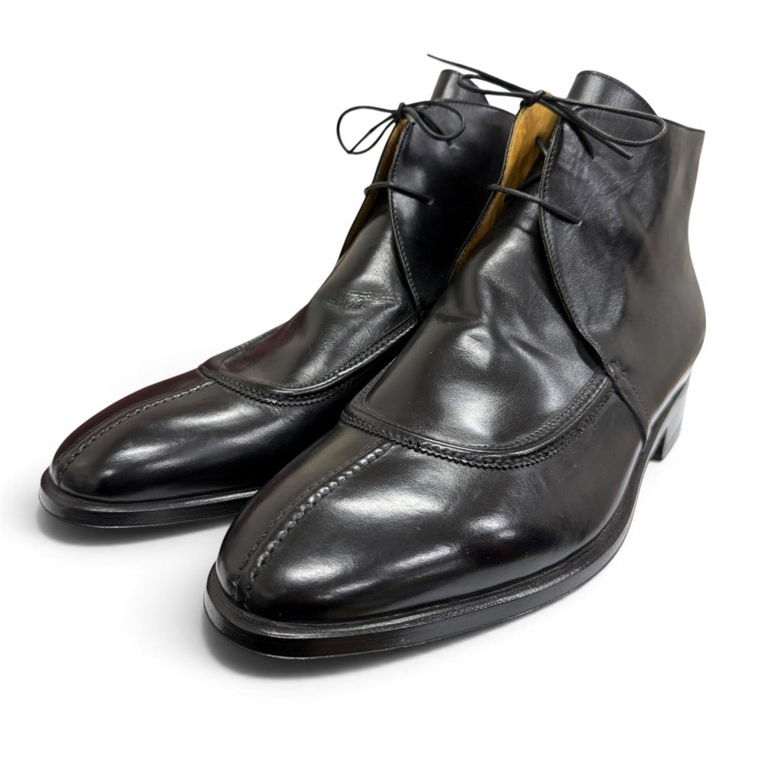 Excellent Enzo Bonafe Ankle boots 2-hole chukka boots black leather mens 8.5