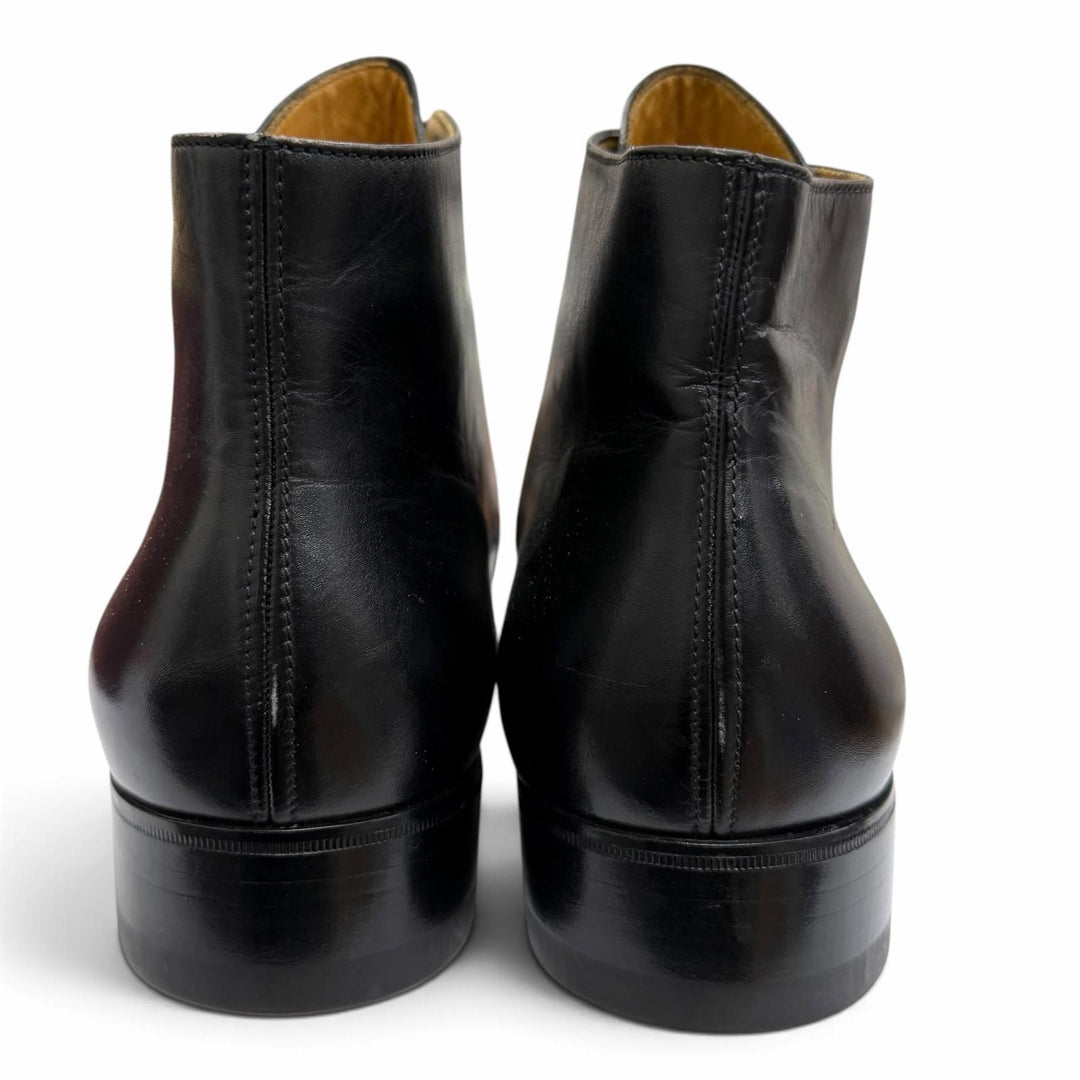 Excellent Enzo Bonafe Ankle boots 2-hole chukka boots black leather mens 8.5