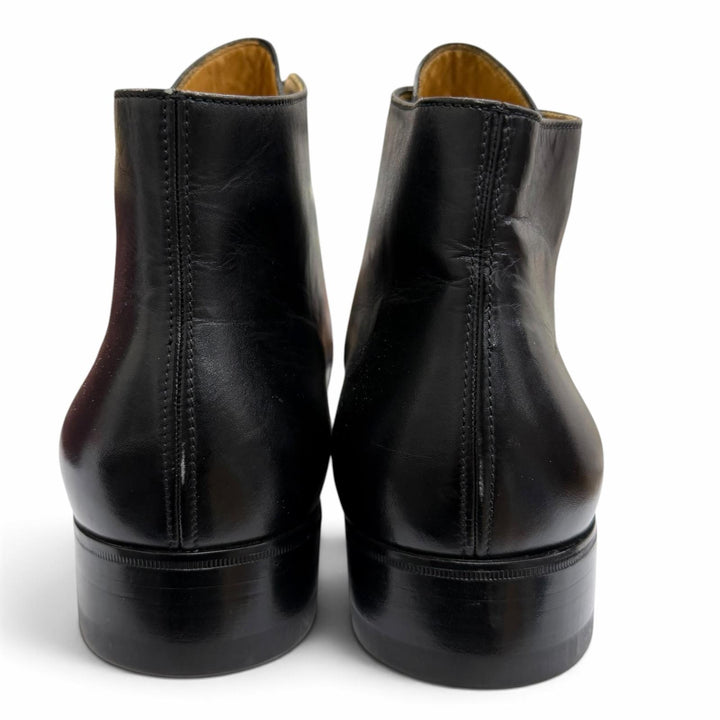 Excellent Enzo Bonafe Ankle boots 2-hole chukka boots black leather mens 8.5