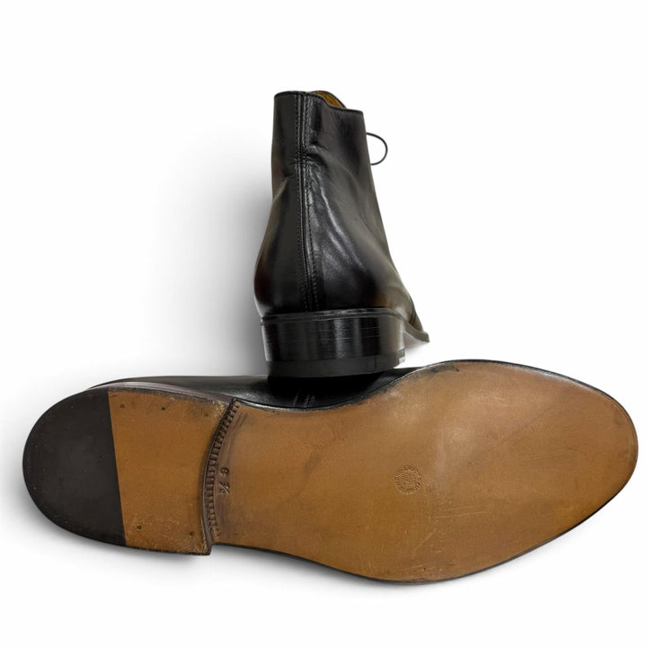 Excellent Enzo Bonafe Ankle boots 2-hole chukka boots black leather mens 8.5