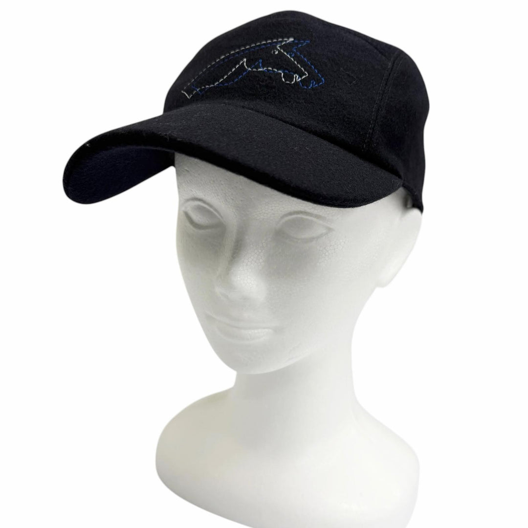 Great HERMES cap Nevada Cheval au Trait Navy cashmere mens