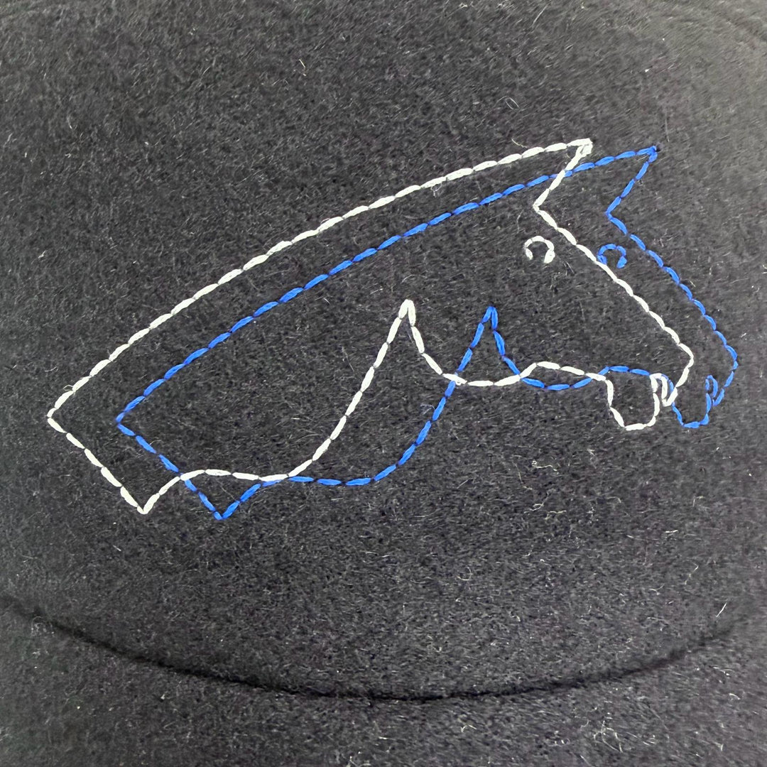Great HERMES cap Nevada Cheval au Trait Navy cashmere mens