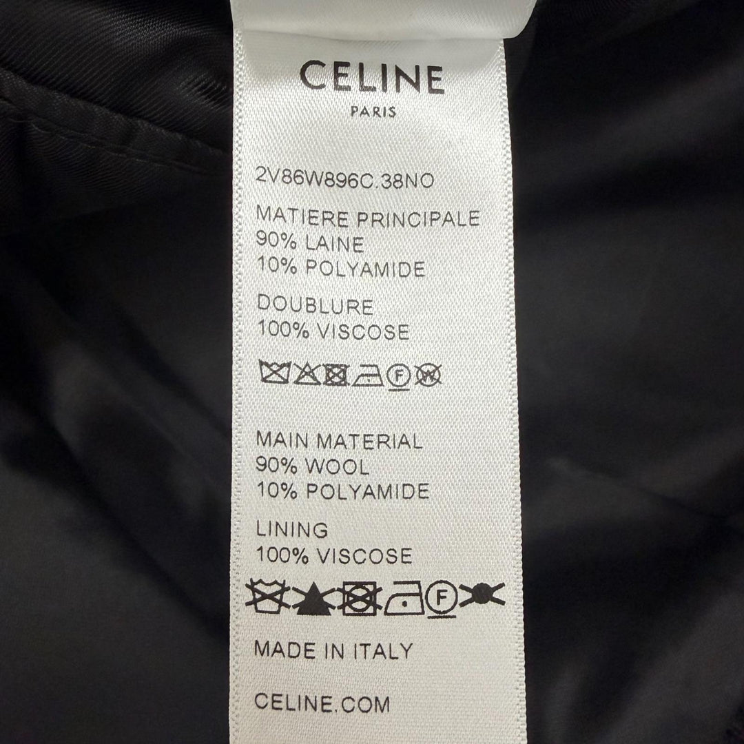 Excellent CELINE Bomber jacket C Logo College Teddy Jacket black