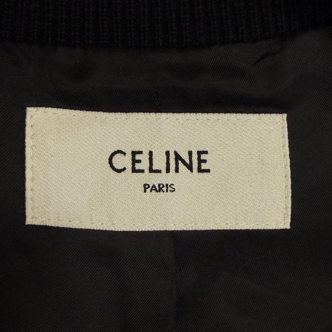 Excellent CELINE Bomber jacket C Logo College Teddy Jacket black