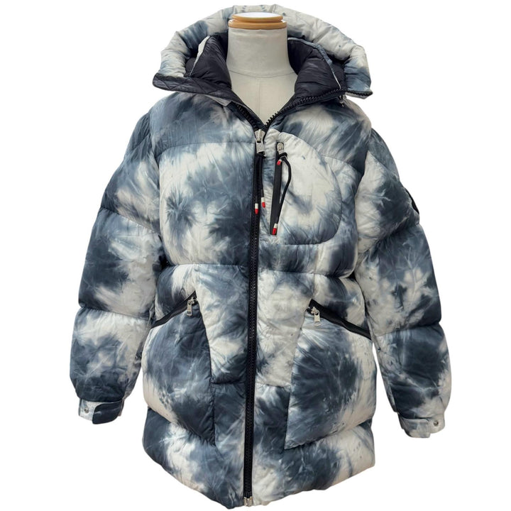 Great MONCLER GENIUS 2 Down jacket JOELE Tie-dye Pattern Large Logo Patch Navy 1