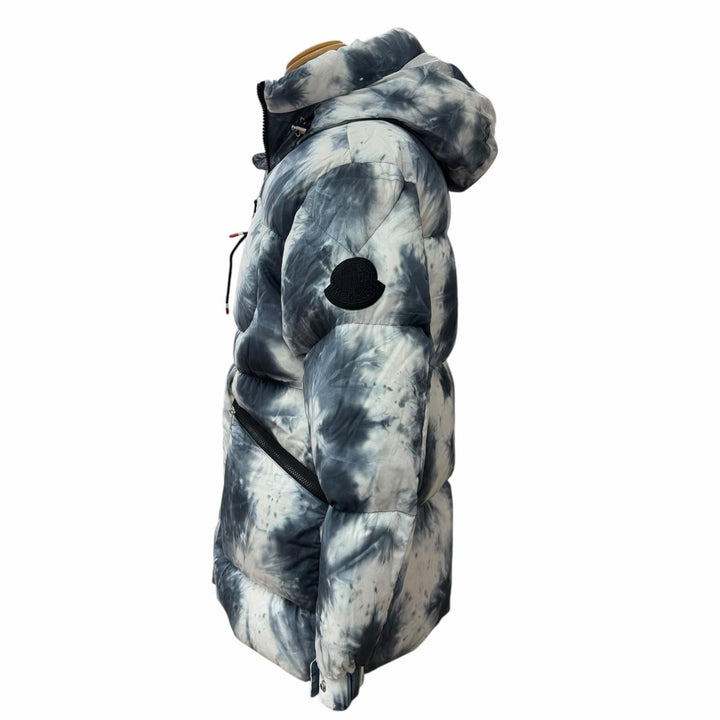 Great MONCLER GENIUS 2 Down jacket JOELE Tie-dye Pattern Large Logo Patch Navy 1