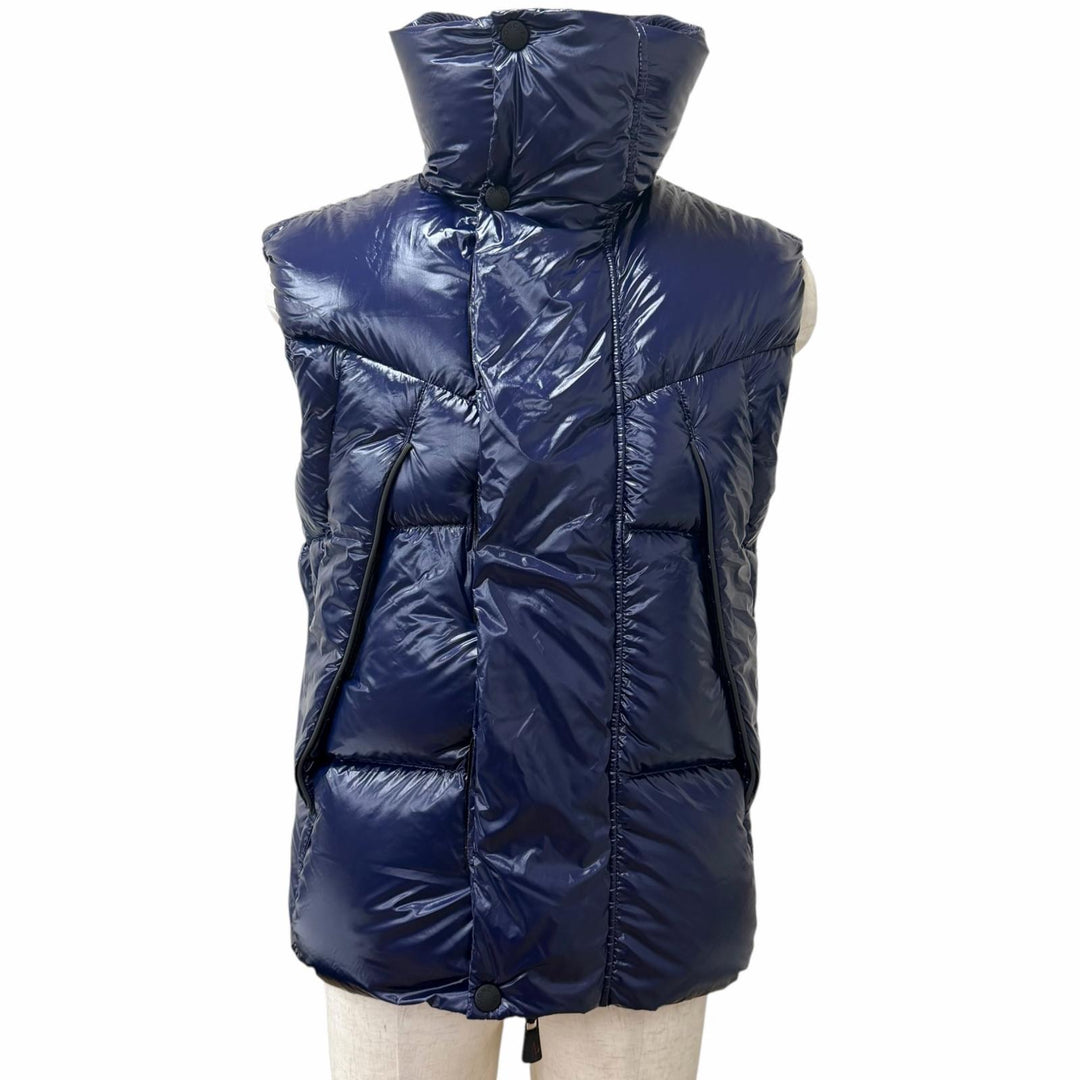 Excellent MONCLER GRENOBLE Down vest BERZIN GILET Logo patch Navy Nylon mens 0