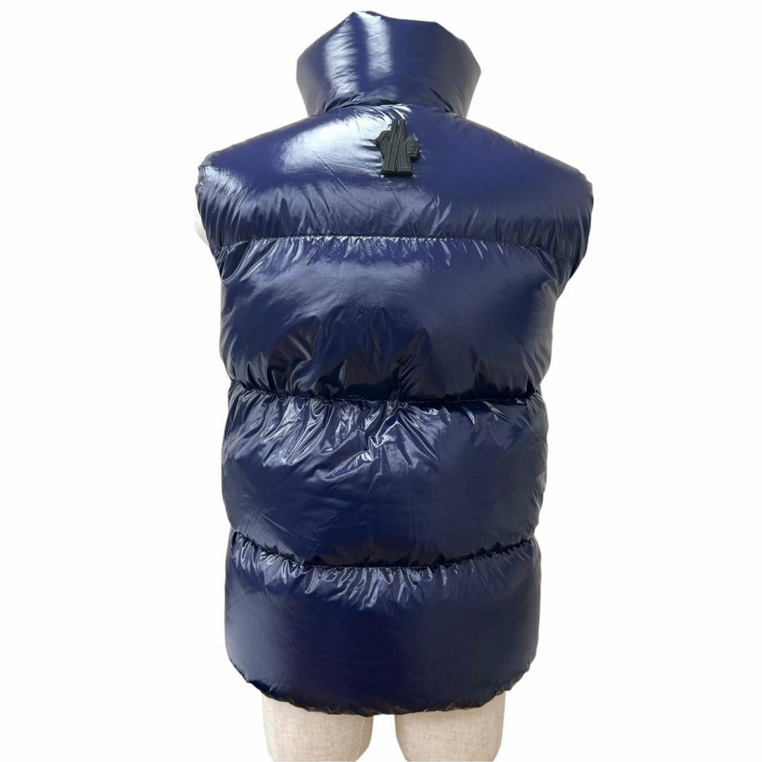 Excellent MONCLER GRENOBLE Down vest BERZIN GILET Logo patch Navy Nylon mens 0