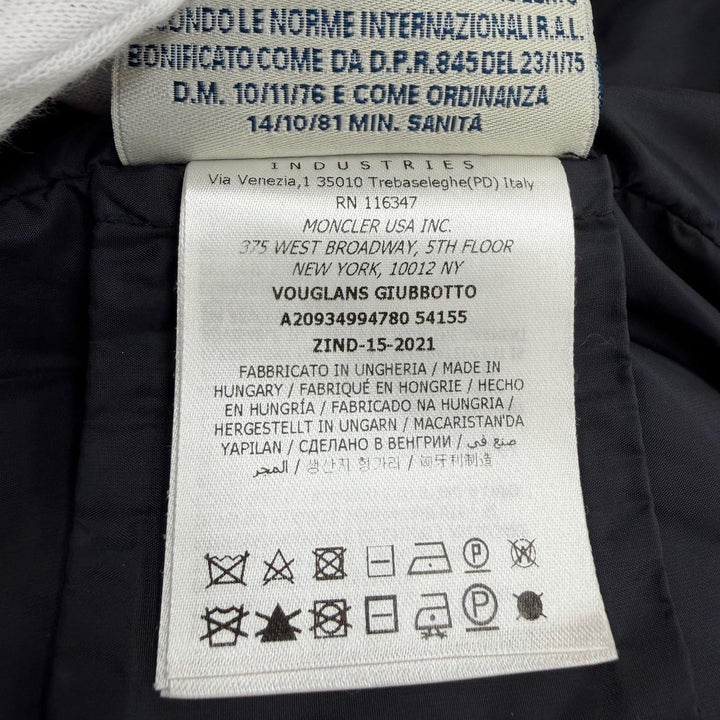 Great MONCLER down coat VOUGLANS Flared hem, switching design, ZIP UP Navy 2