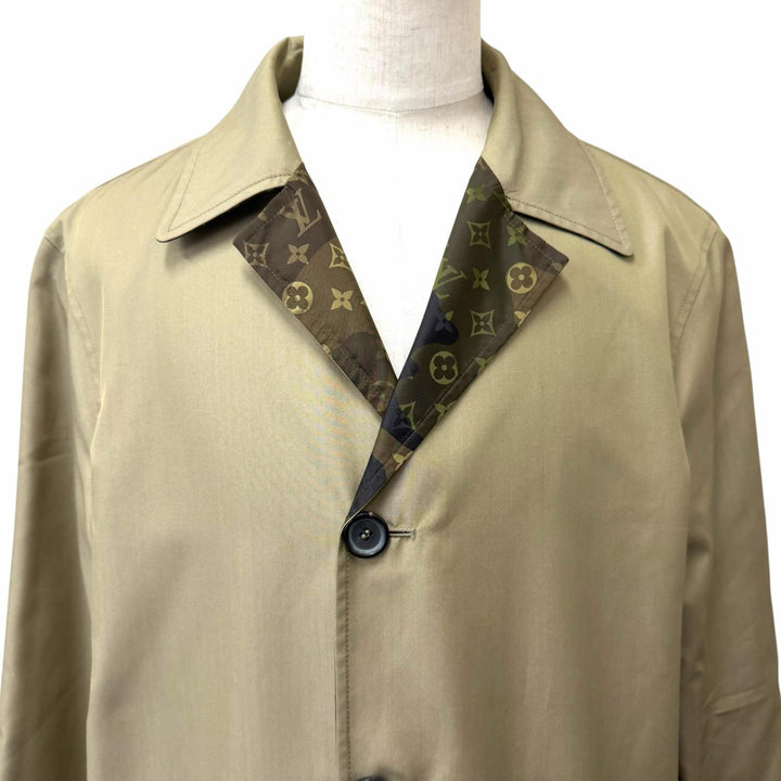 Excellent LOUIS VUITTON Supreme coat reversible beige mens 52