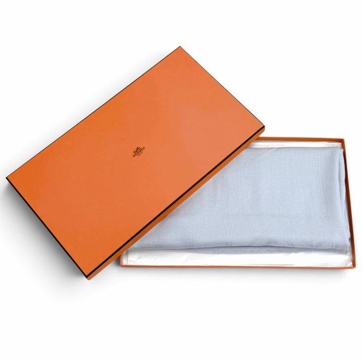 Pristine HERMES shawl New Libris Fringe large scarf muffler cashmere 262494S 57