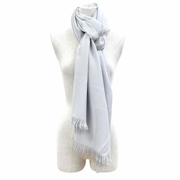 Pristine HERMES shawl New Libris Fringe large scarf muffler cashmere 262494S 57
