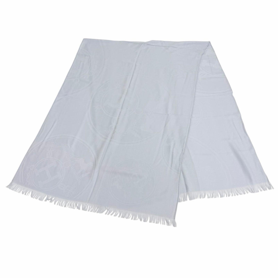 Pristine HERMES shawl New Libris Fringe large scarf muffler cashmere 262494S 57