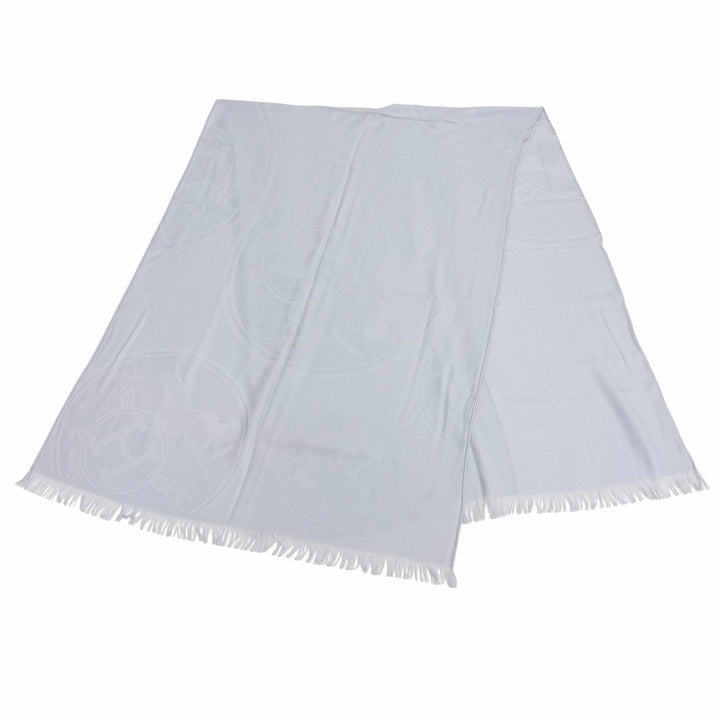 Pristine HERMES shawl New Libris Fringe large scarf muffler cashmere 262494S 57