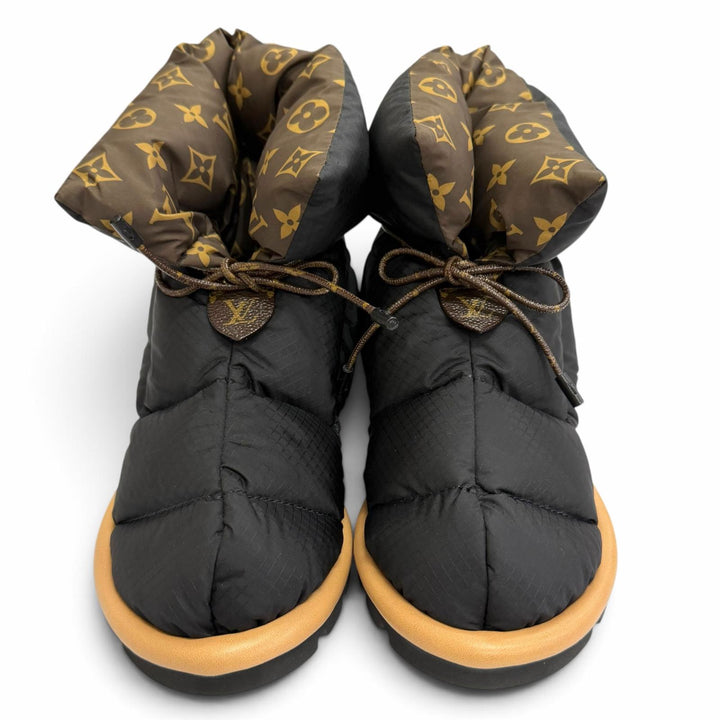 Excellent LOUIS VUITTON Ankle boots Monogram Snow Boots black 35 1A8T3F
