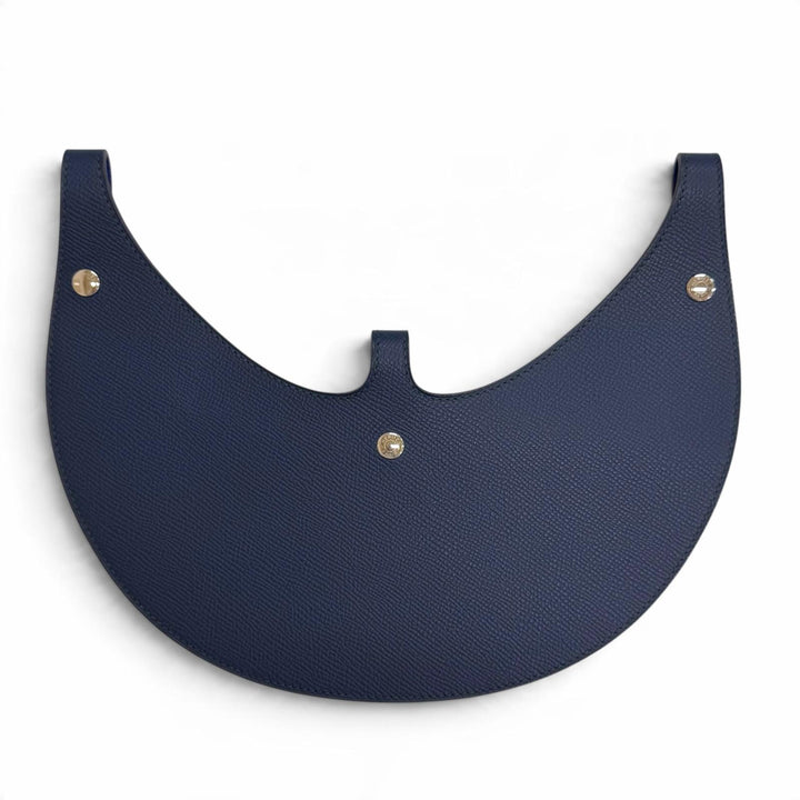 Discounted Great HERMES Petit Ash Sellier Button Reversible Leather Sun Visor blue leather
