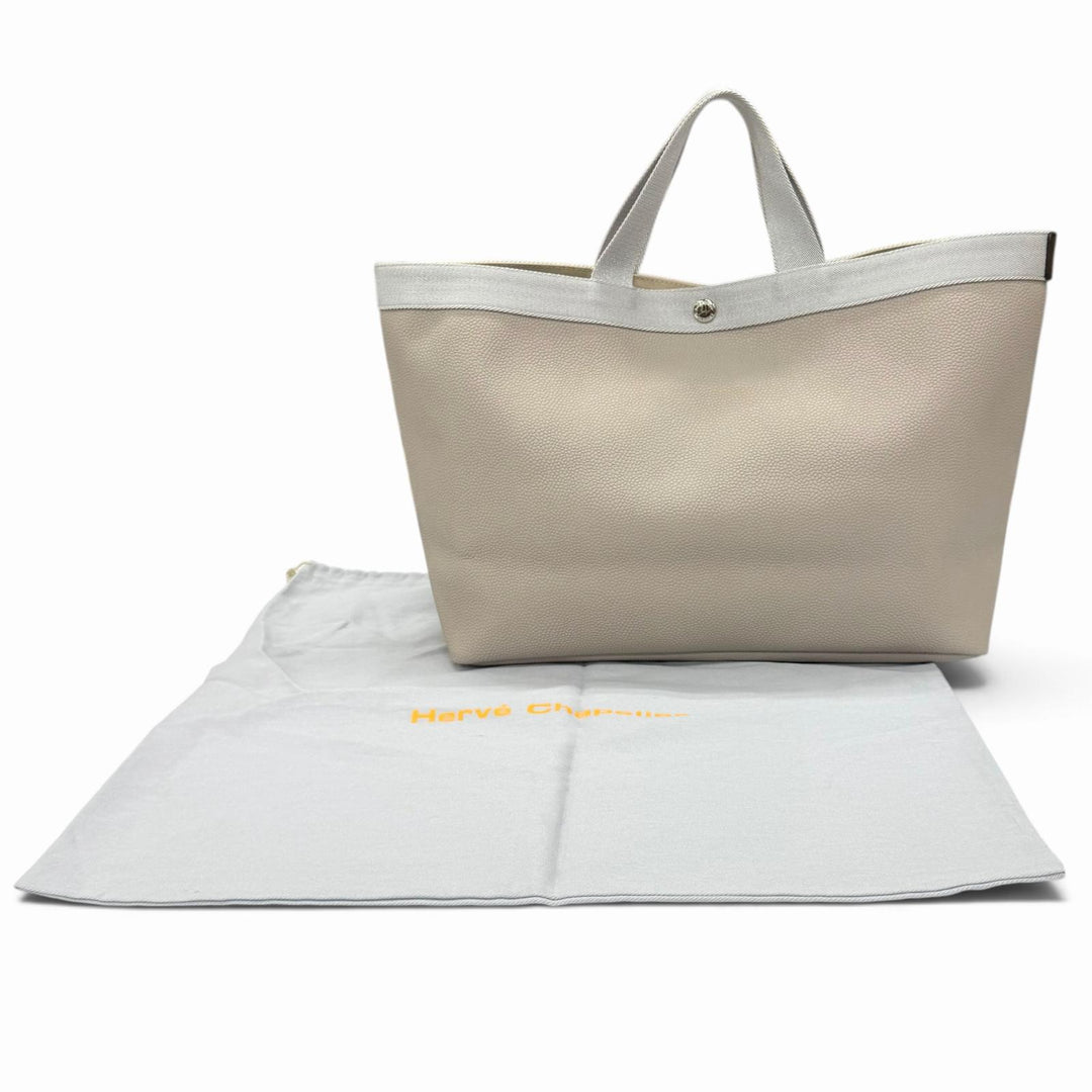 Excellent Herve Chapelier 705 Gold Plated Coated Canvas Square Tote Luxe line