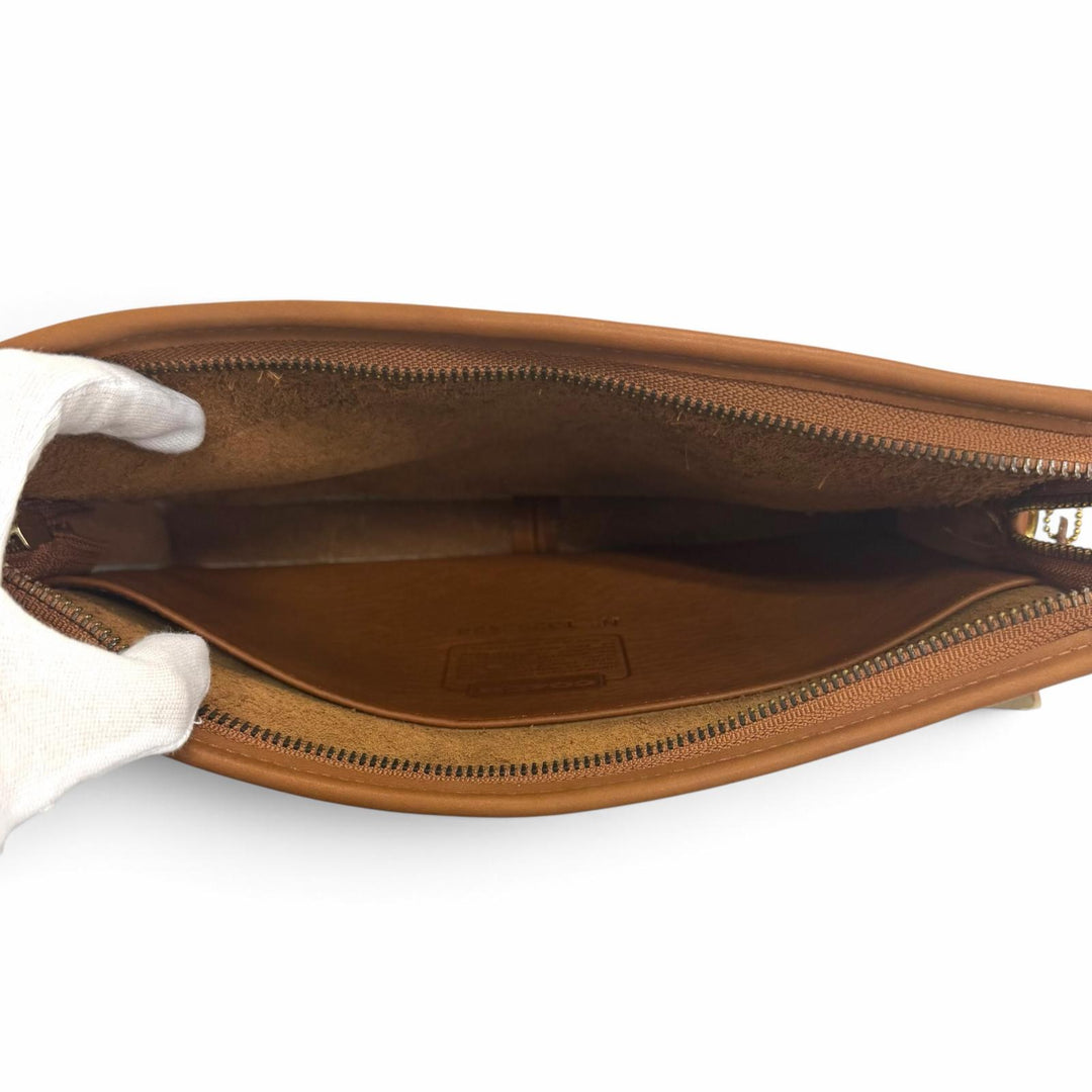 Pristine COACH Clutch bag old coach business bag Brown Glove leather
