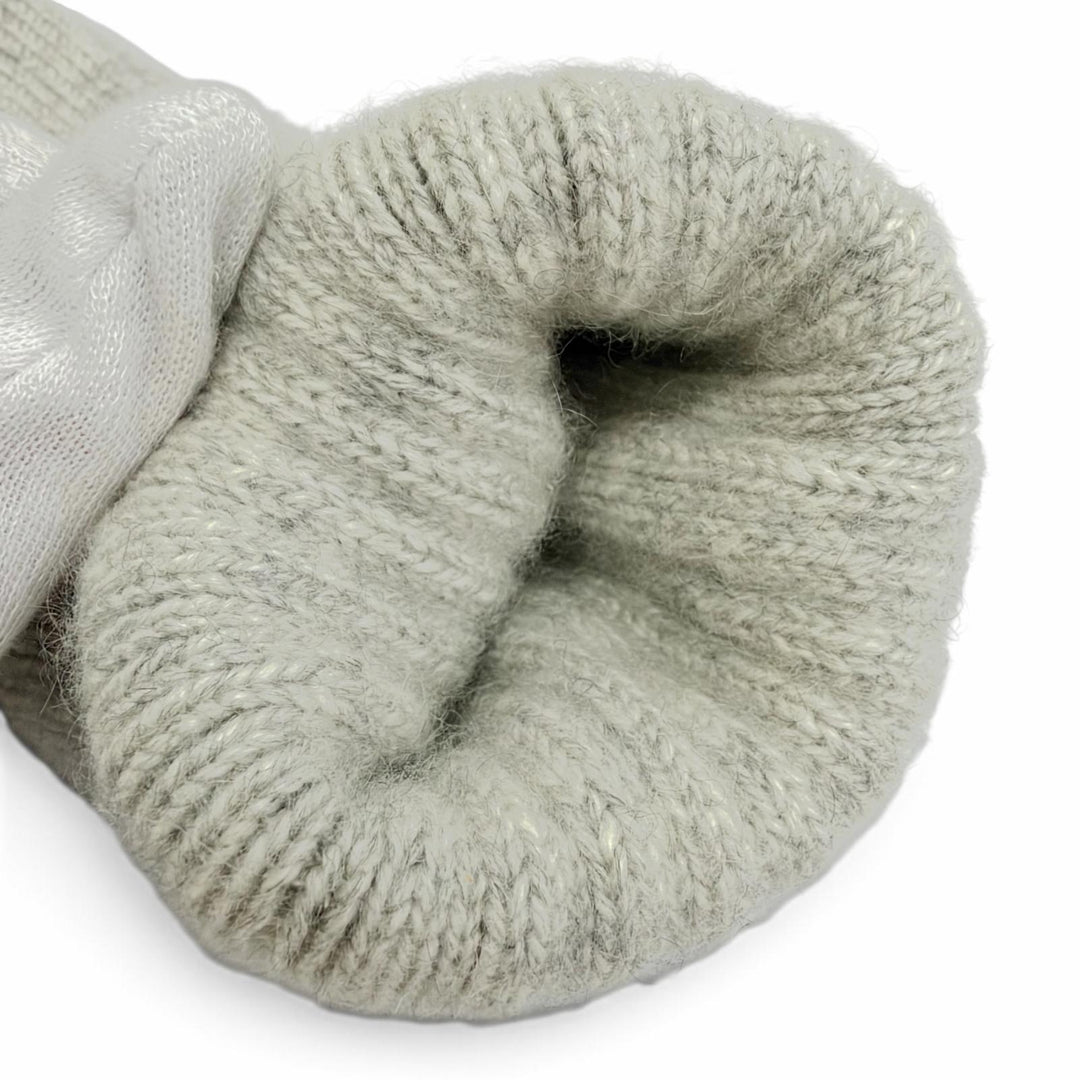 Excellent CHANEL gloves COCO Mark Knit Gloves gray cashmere Women