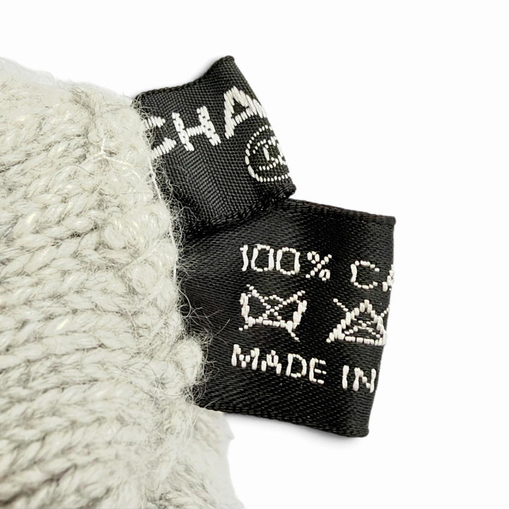 Excellent CHANEL gloves COCO Mark Knit Gloves gray cashmere Women