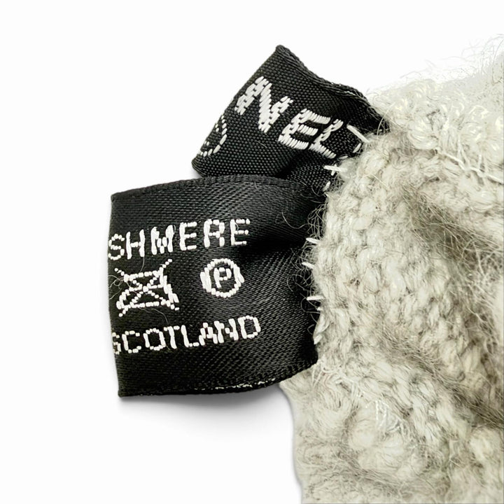 Excellent CHANEL gloves COCO Mark Knit Gloves gray cashmere Women