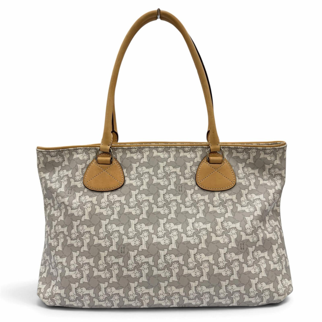 Excellent CELINE Tote Bag Old Celine Sulky Logogram Carriage Pattern Leather